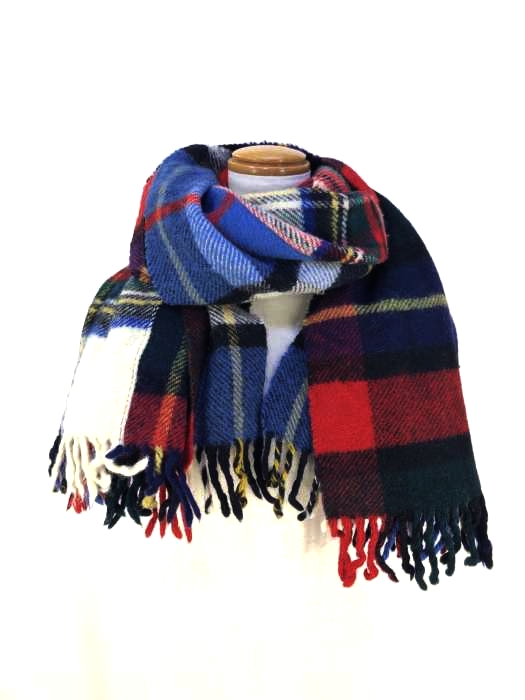 ツイードミル TWEEDMILL 英国製 LAMBSWOOL チェックマフラー レディース 表記無
