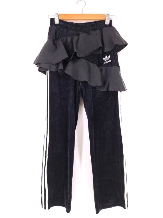 アディダス adidas Satin Frill Black Track Pants レディース JPN：S