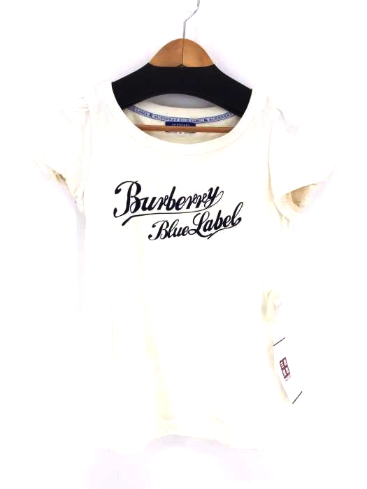 BURBERRY BLUE LABEL(バーバリーブルーレーベル) パフスリーブロゴプリントカットソー レディース  38