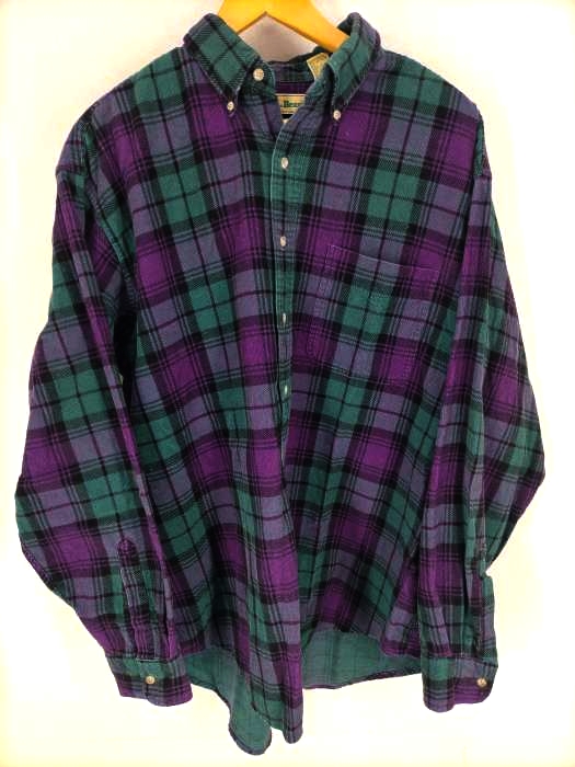 L.L.Bean(エルエルビーン) 90S フランネルチェック柄ボタンダウンシャツ メンズ JPN：L