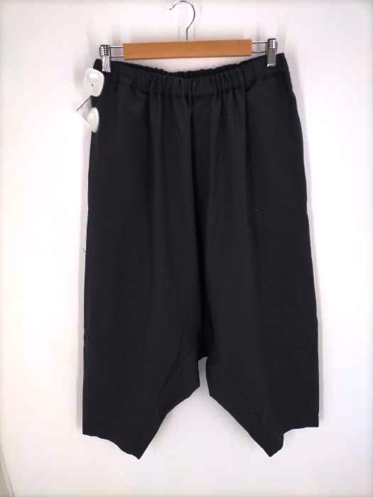 BLACK COMME des GARCONS(ブラックコムデギャルソン) AD2018 19SS ポリ縮絨 袴調ワイドパンツ メンズ JPN：L