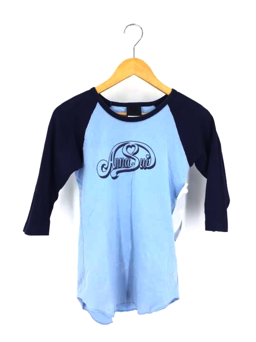 ANNA SUI(アナスイ) USA製 ロゴプリント ラグランスリーブ Tシャツ レディース JPN：S