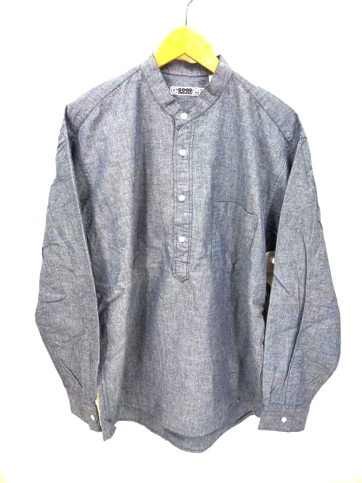 グッドイナフ GOODENOUGH 90S ハーフボタン スタンドカラー シャンブレーシャツ メンズ JPN：M