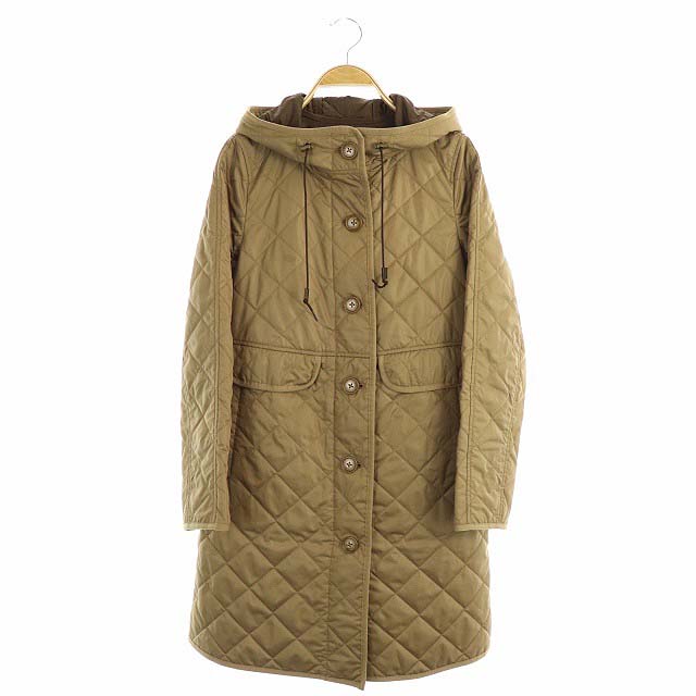 MACKINTOSH PHILOSOPHY(マッキントッシュフィロソフィー) キルティング フーデットコート ミドル丈 ロゴボタン 34 ベージュ /AA ■OS レディース  34（日本サイズ相当S）