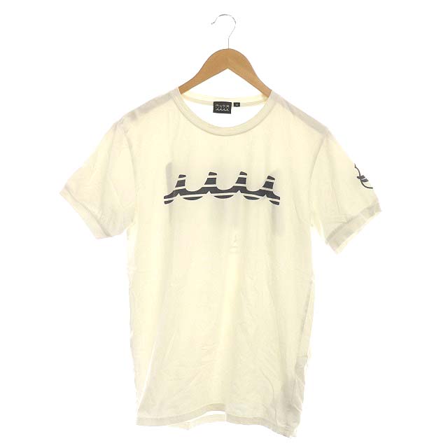 muta(ムータ) Tシャツ カットソー 半袖 プルオーバー プリント M 白 紺 ホワイト ネイビー /DF メンズ  M