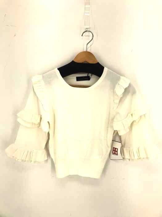 LeoryEBLOA(レオリーエブロア) フリルスリーブニットTOP レディース  FREE