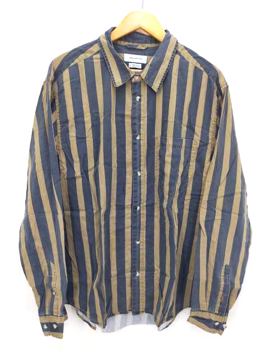 URBAN OUTFITTERS(アーバンアウトフィッターズ) ストライプレギュラーカラーシャツ メンズ  L