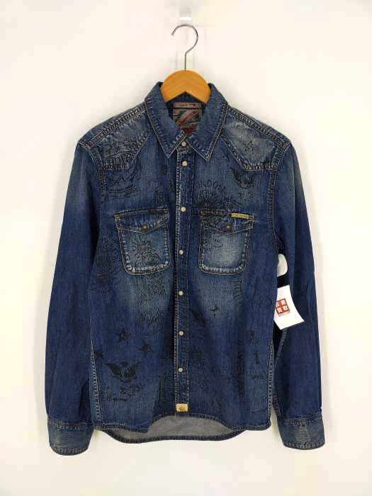 ペペジーンズロンドン PEPE JEANS LONDON SLIM FIT スナップボタンシャツ メンズ import：M