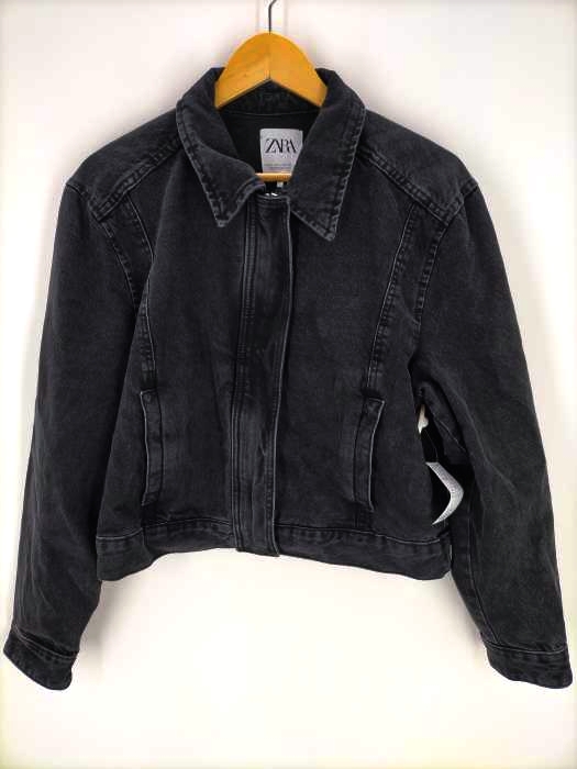 ザラ ZARA CROP DENIM BOMBER JACKET  レディース JPN：L