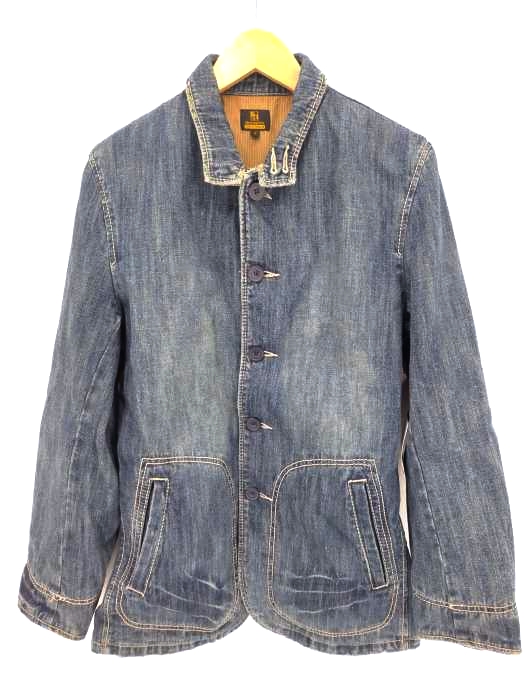 ユーズドフルギ USED古着 {{Allix Design Wear}}00S 裏地ストライプデニムカバーオール メンズ JPN：M