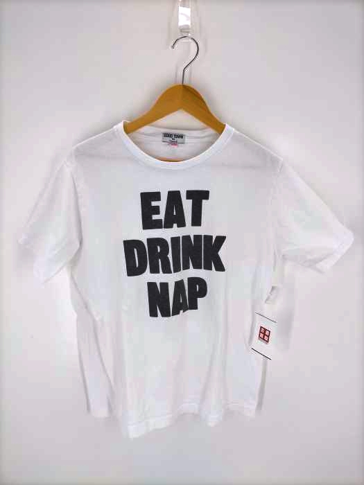 GOOD TOWN by Frederick(グッドタウンバイフレデリック) usa製 eat drink nap プリント半袖Tシャツ メンズ JPN：L