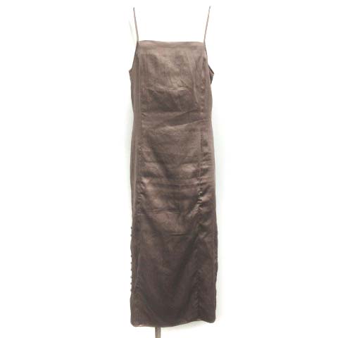 snidel(スナイデル) 19SS サテンキャミワンピース ロング F 茶 ブラウン /EK レディース  F