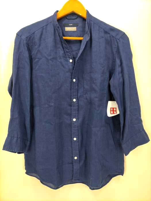 SHIPS(シップス) リネン スキッパー バンドカラー 7スリーブシャツ メンズ JPN：S