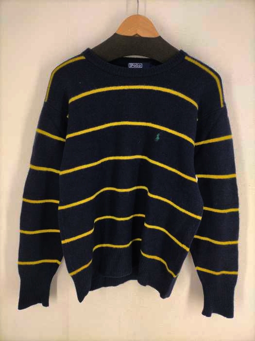 ポロバイラルフローレン Polo by RALPH LAUREN ポニー刺繍ボーダーウールクルーネックニット メンズ JPN：M