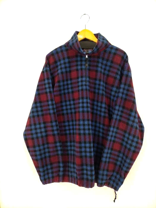チーター CHEETAH チェック柄 ハーフジップ フリースジャケット メンズ import：XL