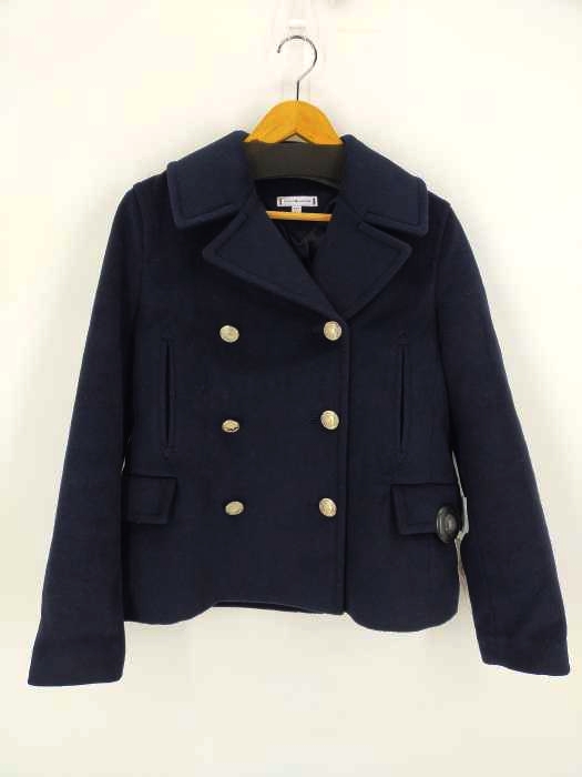 トミーヒルフィガー TOMMY HILFIGER TH MONOGRAM DOUBLE BREASTED PEACOAT レディース FR：34