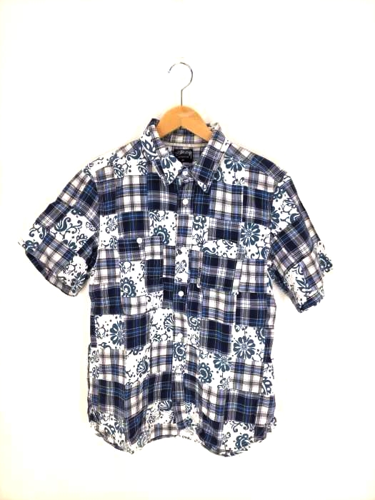 Stussy(ステューシー) チェック ハワイアンコットン パッチワークS/Sシャツ メンズ  34