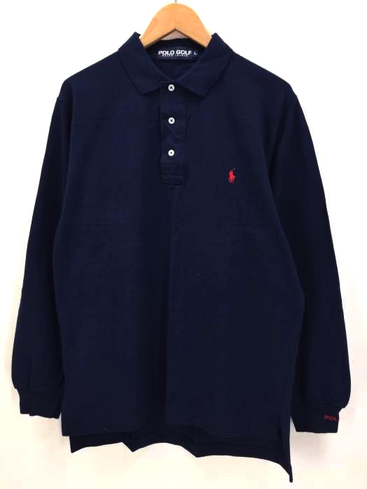 POLO GOLF RALPH LAUREN(ポロゴルフラルフローレン) 刺繍ロゴ 長袖 ポロシャツ メンズ import：L