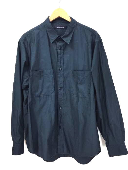 UNITED ARROWS green label relaxing(ユナイテッドアローズグリーンレーベルリラクシング) CM ダブル パッチ バックサテン ジャスト ルーズ 長袖 シャツ メンズ JPN：L