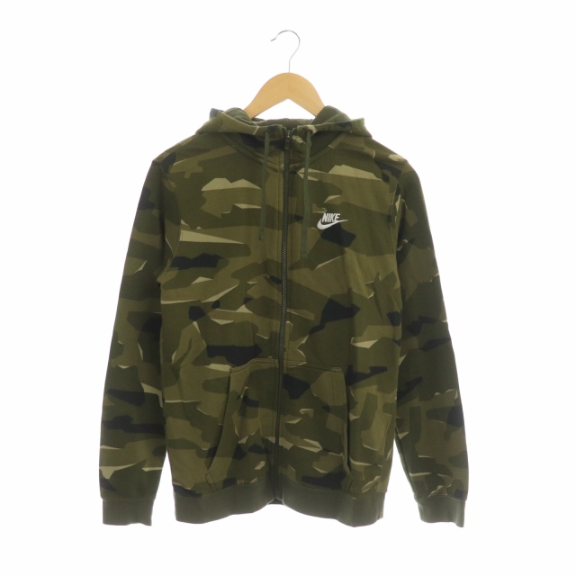 NIKE(ナイキ) AS M NSW CLUB CAMO HOODIE パーカー ジャケット フード ジップアップ S カーキ AQ0597-325 /MF メンズ  S