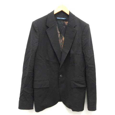 RALPH LAUREN(ラルフローレン) 12 150cm テーラードジャケット ウール混 シングル 裏地総柄 1B 黒 ブラック /TK ■EC レディース 12(150cm)
