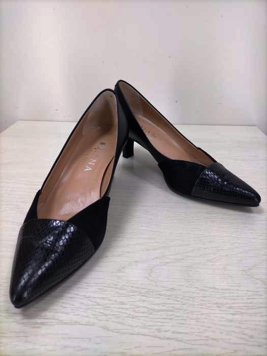ダイアナ DIANA WELL FIT 素材切替 レザーヒールパンプス レディース JPN：23