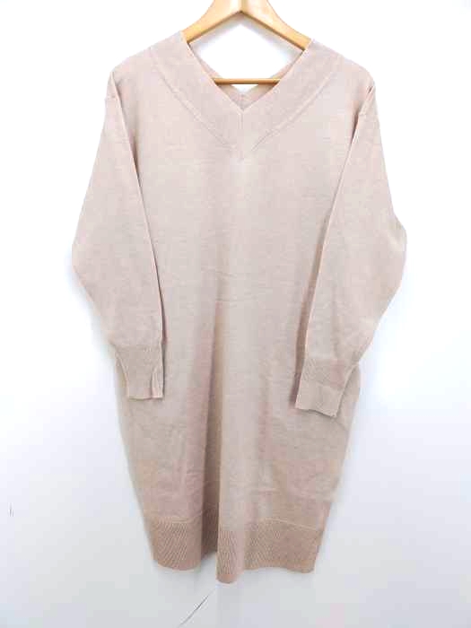 アズールバイマウジー AZUL by moussy VNECK KNIT ONEPIECE レディース  S