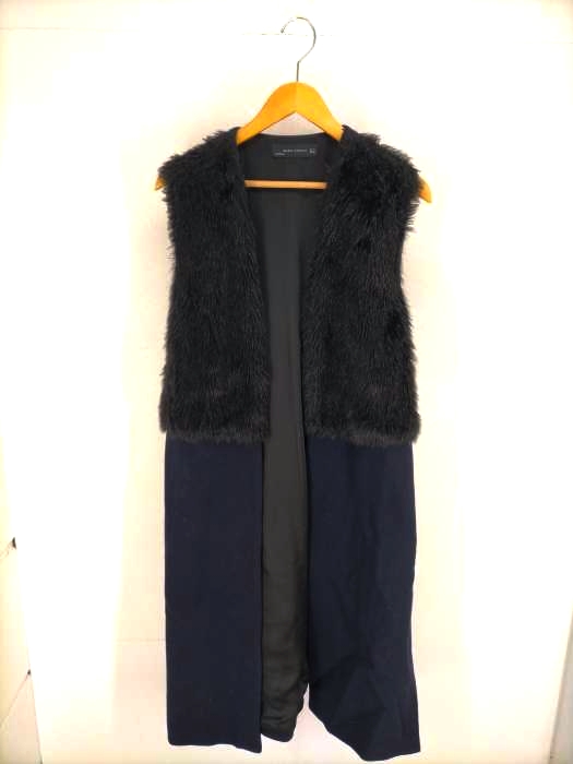 ザラ ZARA ファー付きノースリーブコート レディース  M