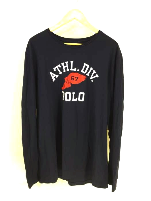 POLO RALPH LAUREN(ポロラルフローレン) ペルー製 ウィングフィットロゴプリント ロングTシャツ メンズ import：XL