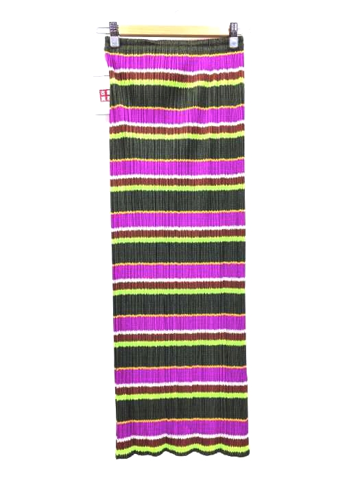 PLEATS PLEASE ISSEY MIYAKE(プリーツプリーズイッセイミヤケ) ボーダーカラー切り替えプリーツスカート レディース JPN：3