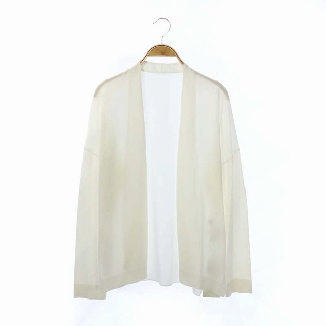 DES PRES(デプレ) デプレ DES PRES トゥモローランド 20SS レーヨン ナイロン サテン コンビ フロントオープン カーディガン 長袖 切替 ノーボタン S アイボリー 白 ホワイト /AA ■OS レディース レディース  S