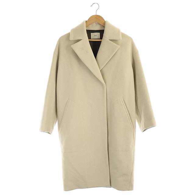 IENA(イエナ) 19AW MANTECOオーバーチェスターコート アウター ロング 34 ライトベージュ /ES ■OS レディース  34（日本サイズM相当XS）※実寸サイズをご確認ください。