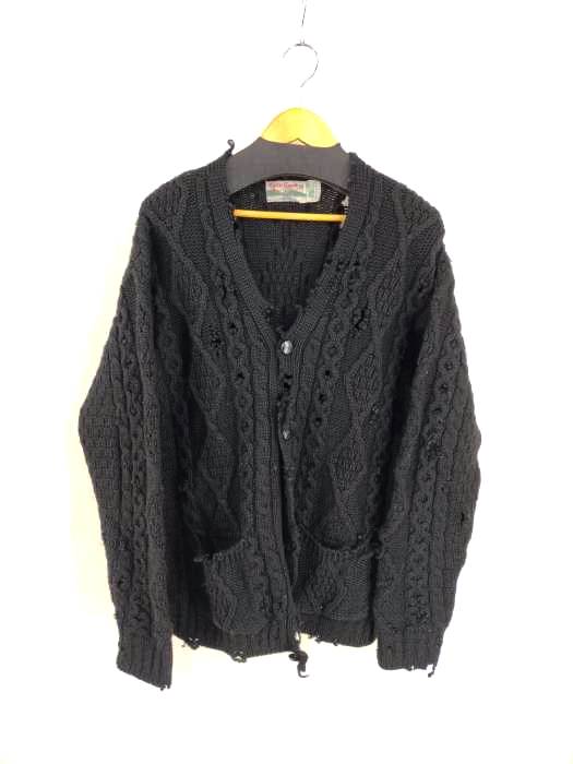 USED古着(ユーズドフルギ) 90s Celtic Country ダメージ加工オーバーサイズニットカーディガン メンズ JPN：M
