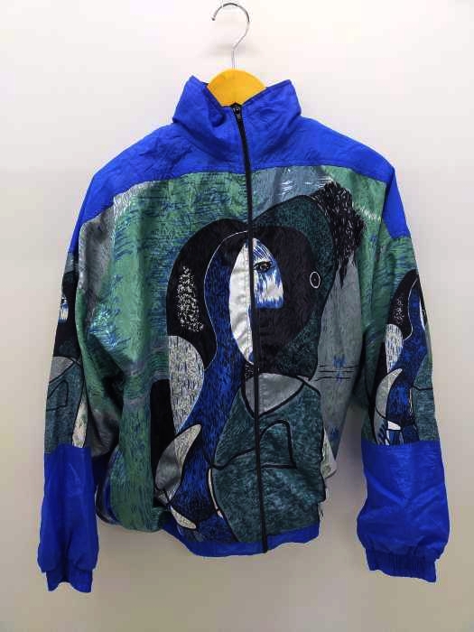 ユーズドフルギ USED古着 絵画 ナイロンブルゾン メンズ  M
