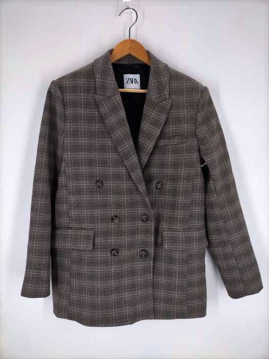 ザラ ZARA チェック柄 テーラードジャケット レディース 表記無