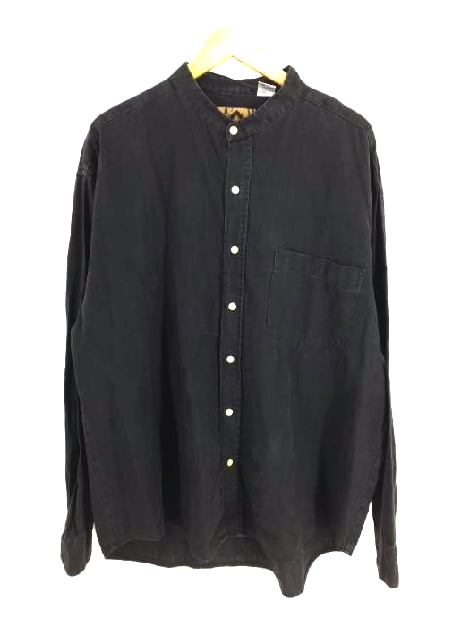 USED古着(ユーズドフルギ) リネンコットン バンドカラーシャツ メンズ JPN：L