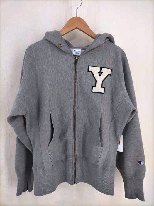 Champion(チャンピオン) 青タグ復刻 フロントワッペン バックプリントジップアップパーカー メンズ JPN：M