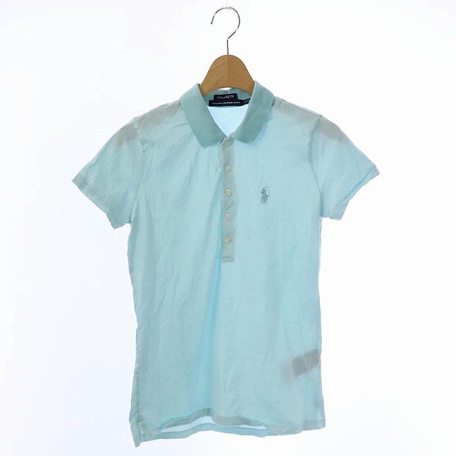 RALPH LAUREN(ラルフローレン) GOLF ゴルフ 半袖ポロシャツ コットン XS 水色 ライトブルー /HK ■OS レディース  XS