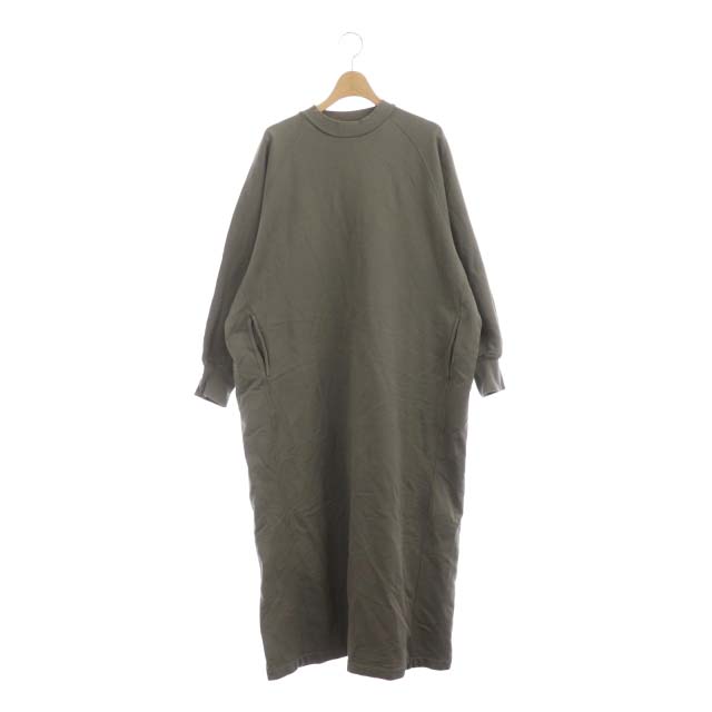 Adam et Rope(アダムエロペ) AER 20AW グロススウェットワンピース ロング 長袖 F 緑 カーキ グリーン /MF レディース  F