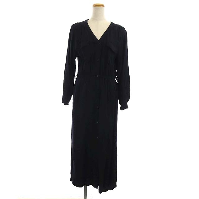 SLOBE IENA(スローブイエナ) スローブ イエナ SLOBE IENA 18AW ワンピース シャツワンピース ロング 長袖 前開き ペチコート付き 紺 ネイビー /ES レディース レディース 表記なし