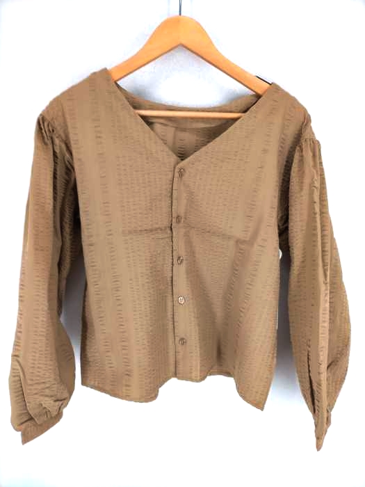 moussy(マウジー) CHECK PUFF SLEEVE BLOUSE レディース  FREE