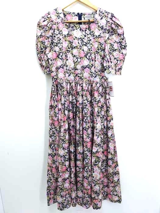 LAURA ASHLEY(ローラアシュレイ) コットンギャザー花柄ワンピース レディース  11AR