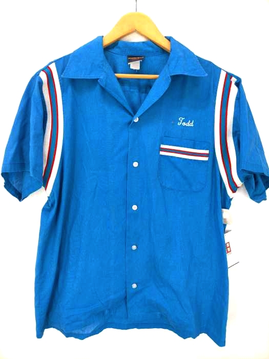 HILTON(ヒルトン) 80s USA製 刺しゅう 開襟 ボウリングシャツ メンズ import：L