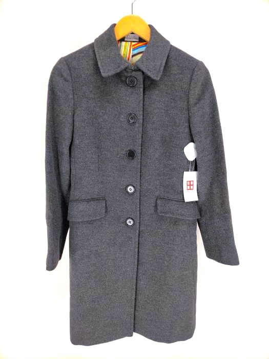 ポールスミスブラックレーベル Paul Smith BLACK LABEL ウールステンカラーコート レディース  38