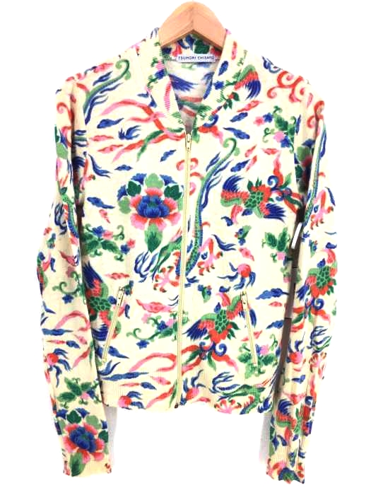 TSUMORI CHISATO(ツモリチサト) チャイナ総柄ジップアップカーディガン レディース M