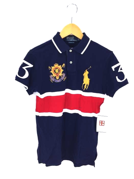 Polo by RALPH LAUREN(ポロバイラルフローレン) CUSTOM FIT 刺繍デザイン ポロシャツ メンズ JPN:S