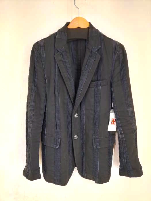 COMME des GARCONS HOMME PLUS(コムデギャルソンオムプリュス) AD2010 11SS SKULL OF LIFE期 コーデュロイ切替ストライプテーラードジャケット メンズ JPN：S