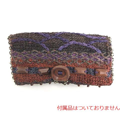 Jamin Puech(ジャマンピュエッシュ) ポーチ 小物入れ 茶 ブラウン 紫 パープル /MF23 レディース