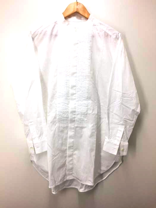 Traditional Weatherwear(トラディショナルウェザーウェア) コットンノーカラーピンタックビッグタックアップシャツ レディース JPN：S