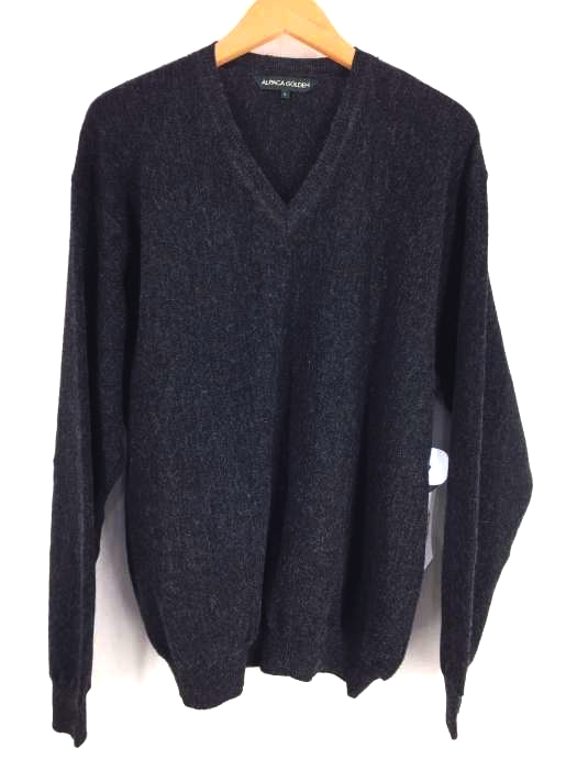 USED古着(ユーズドフルギ) {{ALPACA GOLDEN}} アルパカウールvネックニット メンズ  L